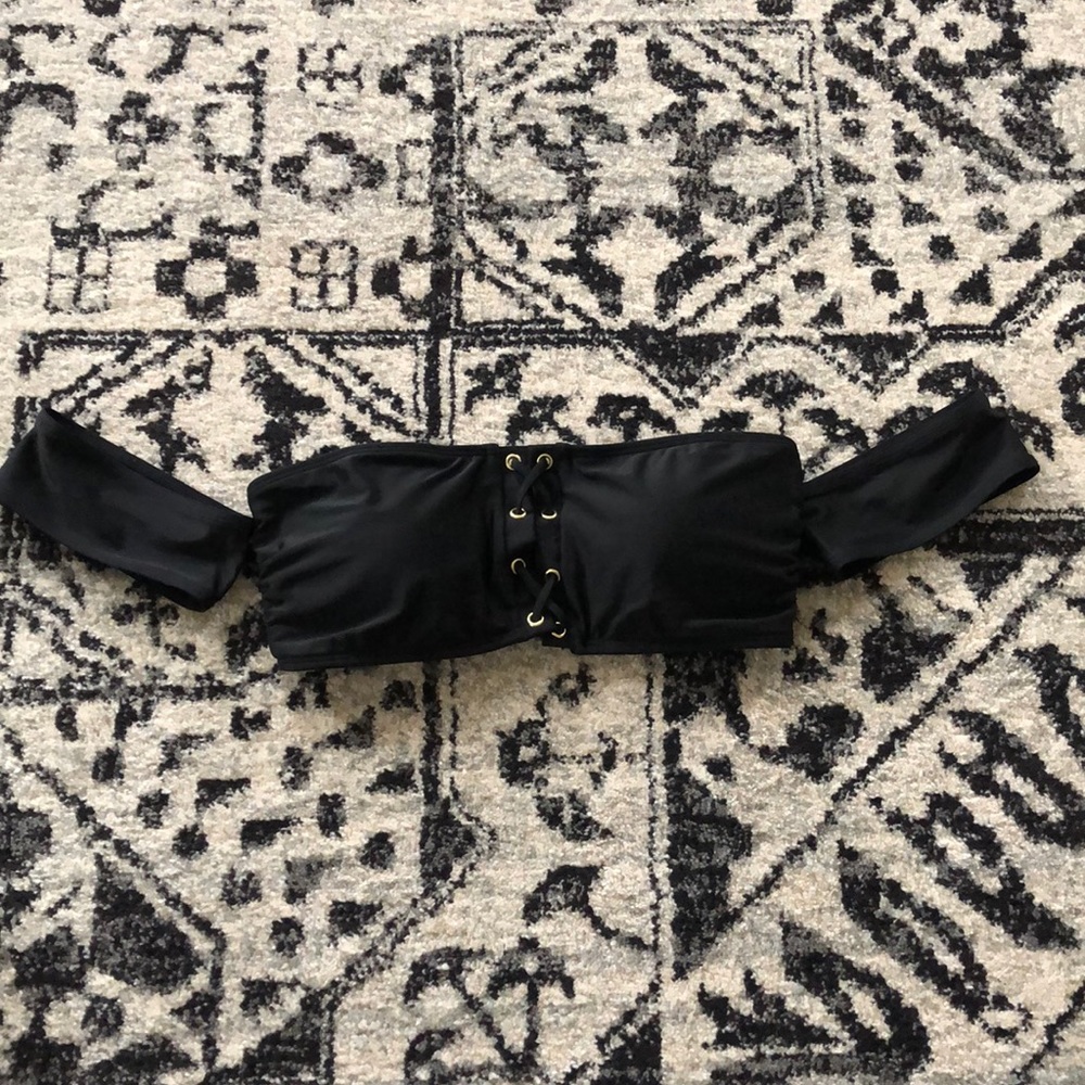 EXPRESS SEXY CORSET STYLE BLACK SWIM TOP L